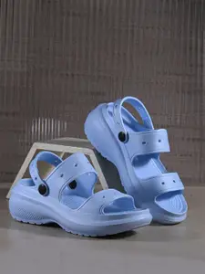 HRX by Hrithik Roshan Women Blue Rubber Sliders