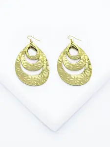Rhea Gold-Plated Alloy Contemporary Shaped Hoop Earrings