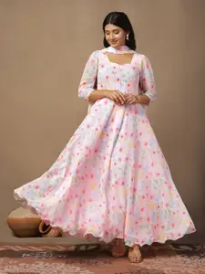 FASHION DREAM Printed Georgette Maxi Dress