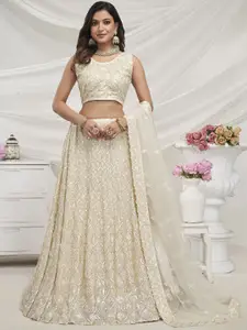 Fusionic Embroidered Sequinned Semi Stitched Lehenga & Unstitched Blouse With Dupatta