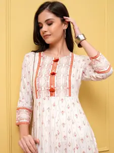 Vishudh Ethnic Motifs Print Fit & Flare Midi Dress