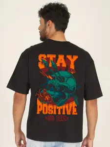 PRONK Men Typography Printed Round Neck T-shirt