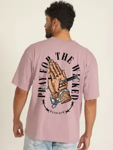 PRONK Men Typography Printed Round Neck T-shirt