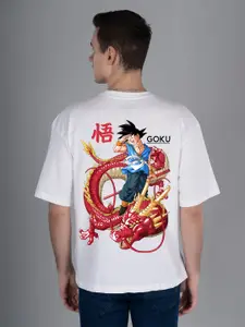 PRONK Men Graphic Goku Anime Printed Round Neck T-shirt