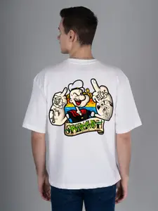 PRONK Men Graphic Popeye Printed Round Neck T-shirt