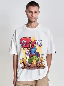 PRONK Men Graphic Mario Printed Round Neck T-shirt