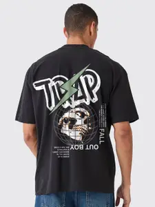 PRONK Men Typography Printed Round Neck T-shirt