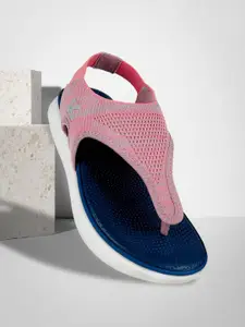 KazarMax Textured Open Toe Mesh T-Straps Flats