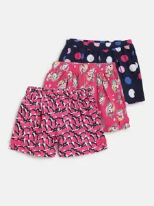 Chicco Girls Pack Of 3 Conversational Printed Cotton Shorts