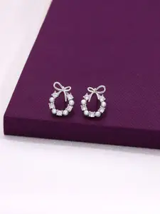 KAI JEWEL Rhodium-Plated Sterling Silver Artificial Stones and Beads Studs Earrings