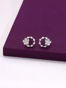 KAI JEWEL 92.5 Sterling Silver Rhodium-Plated Fresh Water Pearls Beaded Studs Earrings