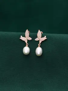 KAI JEWEL Gold-Plated Sterling Silver Artificial Stones and Beads Drop Earrings