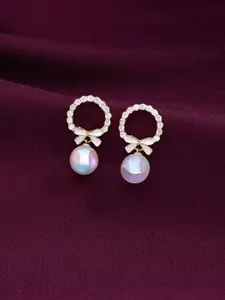 KAI JEWEL Artificial Beads Gold Plated 92.5 Sterling Silver Drop Earrings