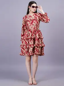 HIGHLIGHT FASHION EXPORT Floral Print Fit & Flare Dress