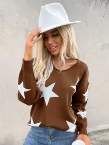 StyleCast Women Geometric Printed Pullover Sweater