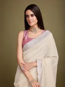 Rekha Maniyar Zari Saree With Blouse Piece
