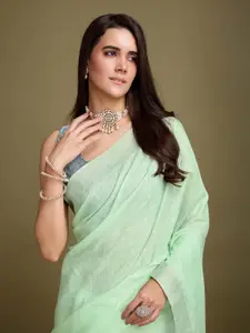 Rekha Maniyar Zari Saree With Blouse Piece