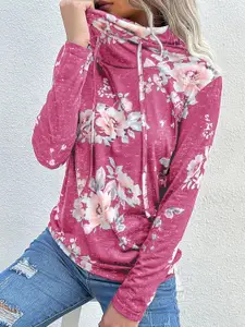 StyleCast Women Floral Printed Hooded Sweatshirt