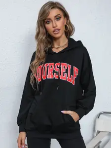 StyleCast Women Typography Printed Hooded Sweatshirt