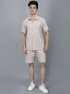 STARFOX Cuban Collar Short Sleeves Shirt With Shorts