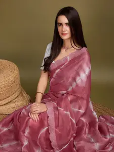 Rekha Maniyar Tie and Dye Gotta Patti Organza Saree