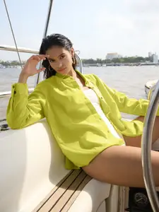 The Souled Store Women Solid Spread Collar Casual Shirt