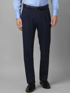 Louis Philippe Men Regular Fit Pleated Formal Trousers