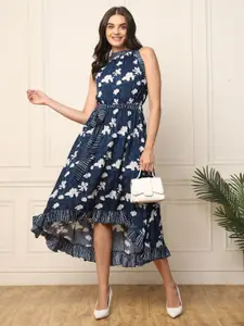 DEEBACO Floral Print Fit & Flare Midi Dress