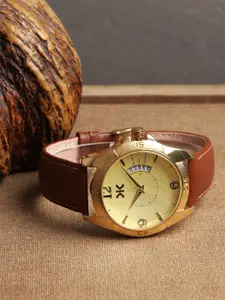 Killer Men Textured Dial & Leather Regular Style Straps Analogue Watch KLMO104D