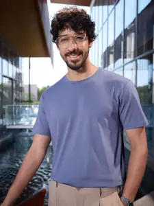 The Souled Store Men Solid Round Neck Supima Cotton T-shirt