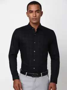 Peter England Elite Men Slim Fit Windowpane Checked Formal Shirt