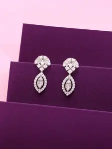 KAI JEWEL Rhodium-Plated Sterling Silver Cubic Zirconia Studs Earrings