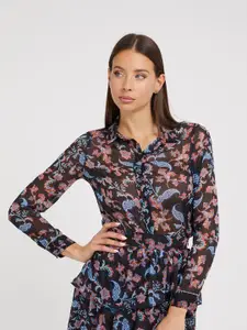 GUESS Women Ethnic Printed Spread Collar Casual Shirt