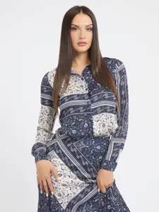 GUESS Women Ethnic Printed Spread Collar Casual Shirt