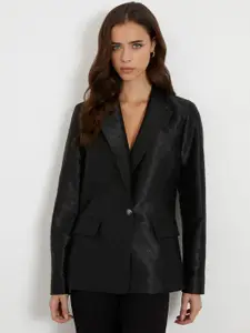 GUESS Self-Designed Notched Lapel Collar Single Breasted Casual Blazers