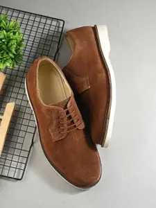 CARLO ROMANO Men Round Toe Suede Formal Derbys