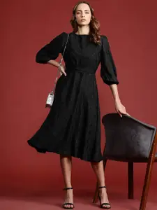 all about you Floral Puff Sleeve Fit & Flare Dress