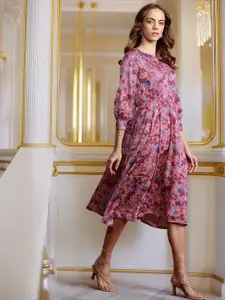 all about you Floral Print Fit & Flare Midi Dress