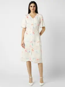Van Heusen Woman Printed Flared Sleeve A-Line Dress