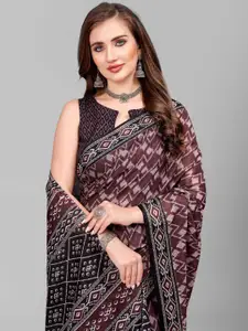 RATAN Ethnic Motifs Pure Cotton Saree With Blouse Piece