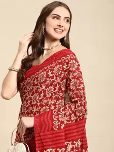 RATAN Ethnic Motifs Printed Pure Cotton Saree