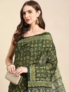 RATAN Ethnic Motifs Printed Pure Cotton Saree