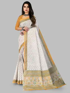 RATAN Ethnic Motifs Printed Pure Cotton Saree