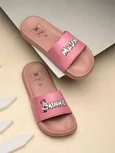 Kook N Keech Women Pink Minnie Mouse Printed Sliders