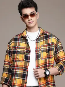 WROGN Pure Cotton Opaque Checked Oversized Casual Shirt