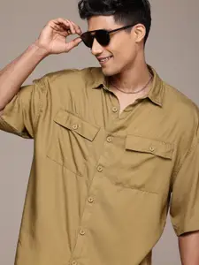 WROGN Drop-Shoulder Sleeves Oversized Fit Casual Shirt