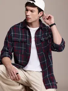 WROGN Oversized Fit Tartan Checked Opaque Casual Shirt