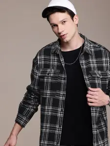 WROGN Oversized Fit Tartan Checks Opaque Casual Shirt