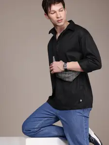 WROGN Oversized Fit Opaque Striped Casual Shirt