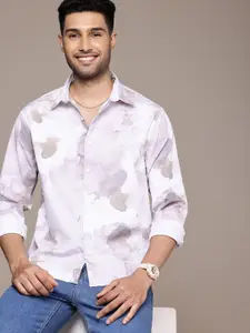 WROGN Comfort Fit Abstract Printed Casual Shirt